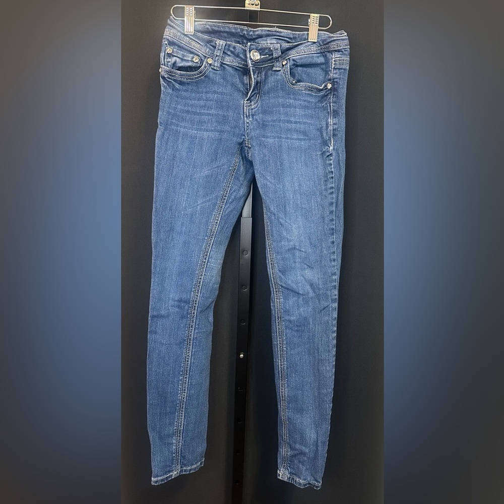 006-‎ Women’s Embellished Denim Couture Jeans Size 3 Junior or 25 Women